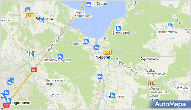 mapa Nieporęt, Nieporęt na mapie Targeo