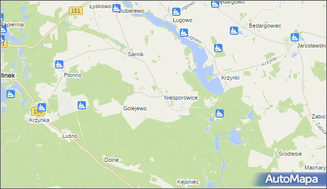 mapa Niesporowice, Niesporowice na mapie Targeo