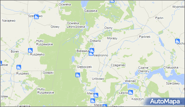 mapa Niestronno, Niestronno na mapie Targeo