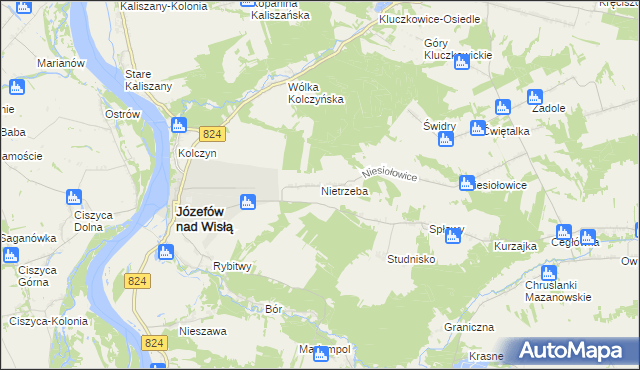 mapa Nietrzeba, Nietrzeba na mapie Targeo