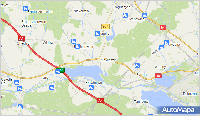 mapa Niewiesze, Niewiesze na mapie Targeo