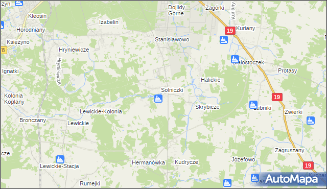 mapa Niewodnica Nargilewska, Niewodnica Nargilewska na mapie Targeo