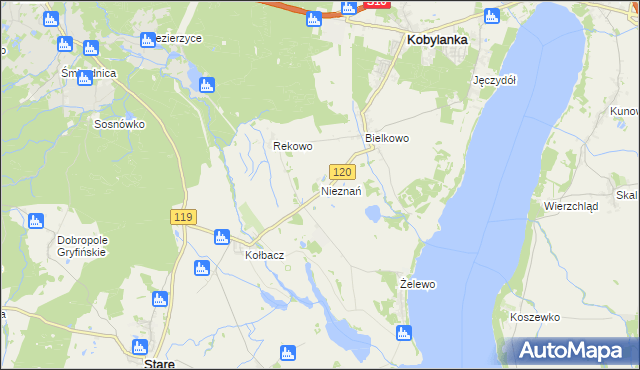 mapa Nieznań, Nieznań na mapie Targeo
