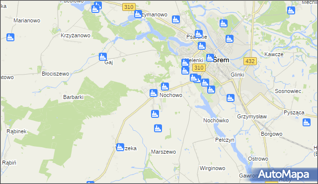 mapa Nochowo, Nochowo na mapie Targeo