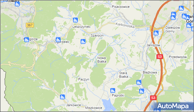 mapa Nowa Białka, Nowa Białka na mapie Targeo