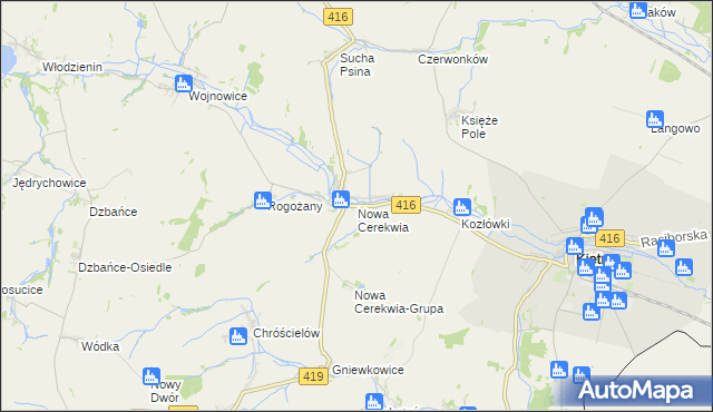 mapa Nowa Cerekwia, Nowa Cerekwia na mapie Targeo