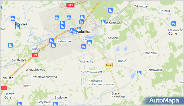 mapa Nowa Kamionka gmina Sokółka, Nowa Kamionka gmina Sokółka na mapie Targeo