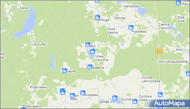 mapa Nowa Karczma gmina Konarzyny, Nowa Karczma gmina Konarzyny na mapie Targeo