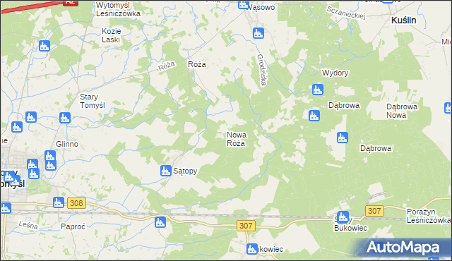 mapa Nowa Róża, Nowa Róża na mapie Targeo