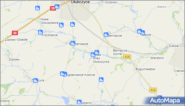 mapa Nowa Wieś Głubczycka, Nowa Wieś Głubczycka na mapie Targeo