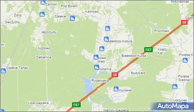 mapa Nowa Wieś gmina Brańszczyk, Nowa Wieś gmina Brańszczyk na mapie Targeo