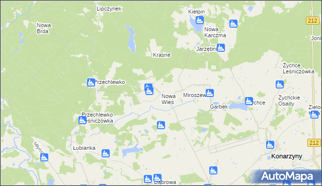 mapa Nowa Wieś gmina Przechlewo, Nowa Wieś gmina Przechlewo na mapie Targeo