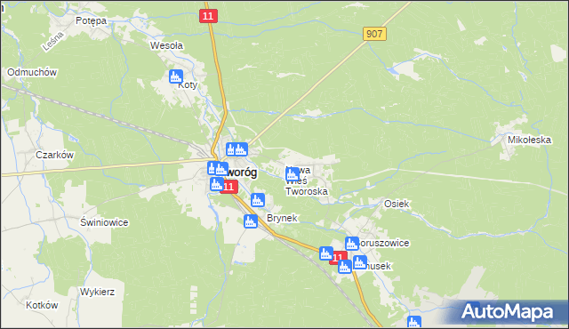 mapa Nowa Wieś Tworoska, Nowa Wieś Tworoska na mapie Targeo