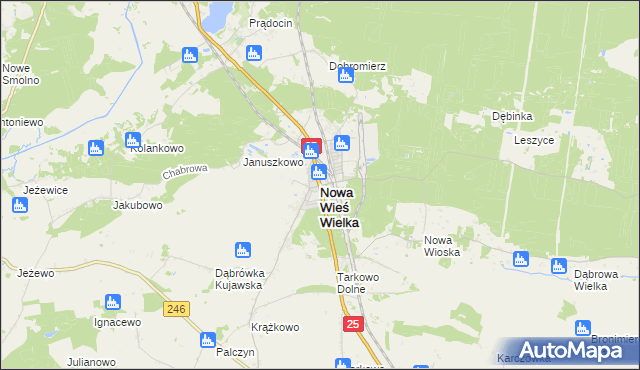 mapa Nowa Wieś Wielka powiat bydgoski, Nowa Wieś Wielka powiat bydgoski na mapie Targeo