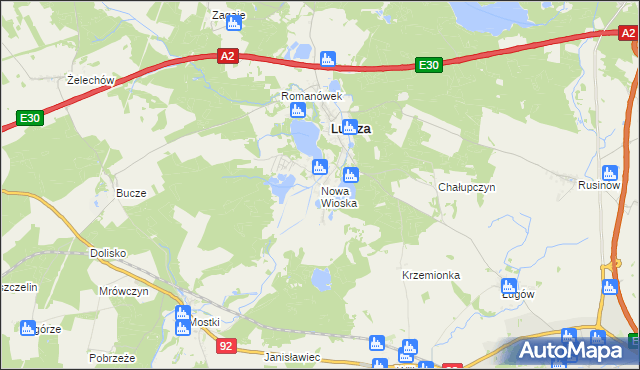 mapa Nowa Wioska gmina Lubrza, Nowa Wioska gmina Lubrza na mapie Targeo