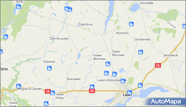 mapa Nowe Błonowo, Nowe Błonowo na mapie Targeo