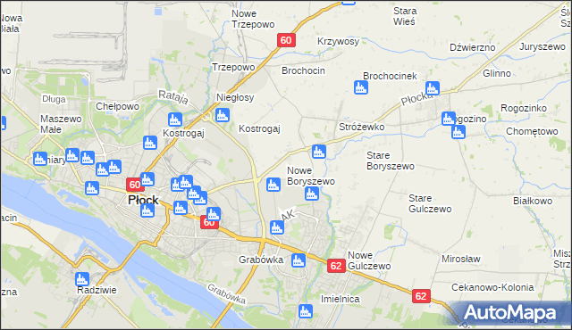 mapa Nowe Boryszewo, Nowe Boryszewo na mapie Targeo