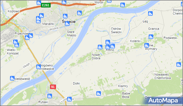 mapa Nowe Dobra gmina Chełmno, Nowe Dobra gmina Chełmno na mapie Targeo