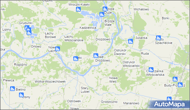 mapa Nowe Drozdowo, Nowe Drozdowo na mapie Targeo