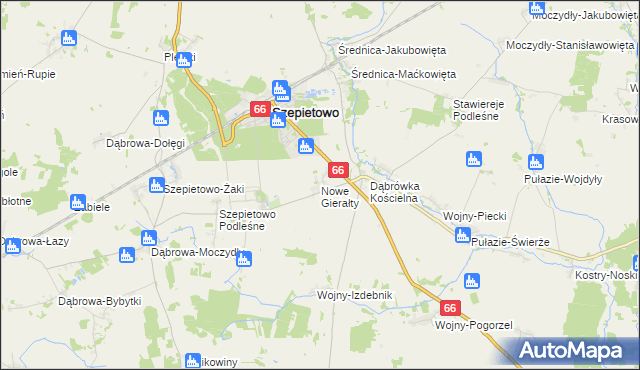 mapa Nowe Gierałty, Nowe Gierałty na mapie Targeo