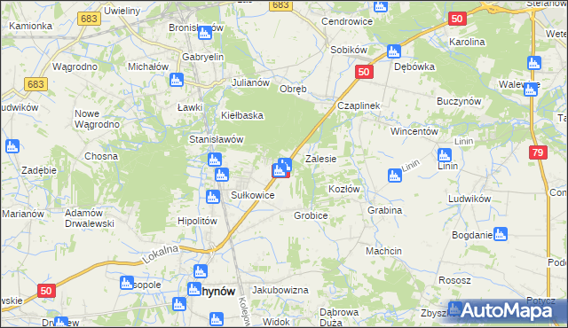 mapa Nowe Grobice, Nowe Grobice na mapie Targeo