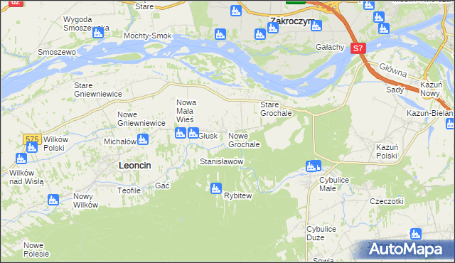 mapa Nowe Grochale, Nowe Grochale na mapie Targeo