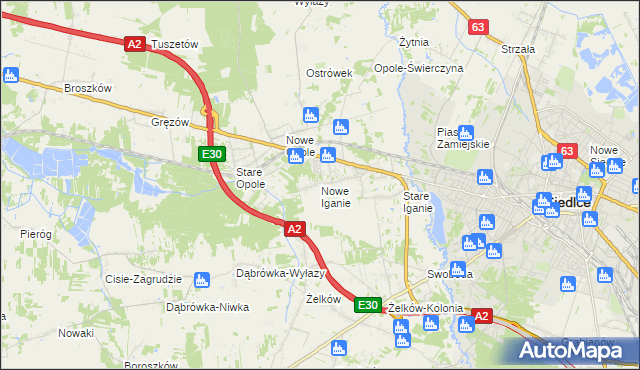 mapa Nowe Iganie, Nowe Iganie na mapie Targeo