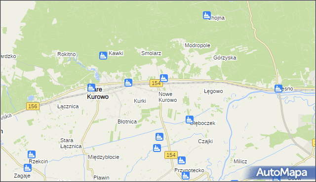 mapa Nowe Kurowo, Nowe Kurowo na mapie Targeo