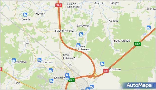mapa Nowe Lubiejewo, Nowe Lubiejewo na mapie Targeo