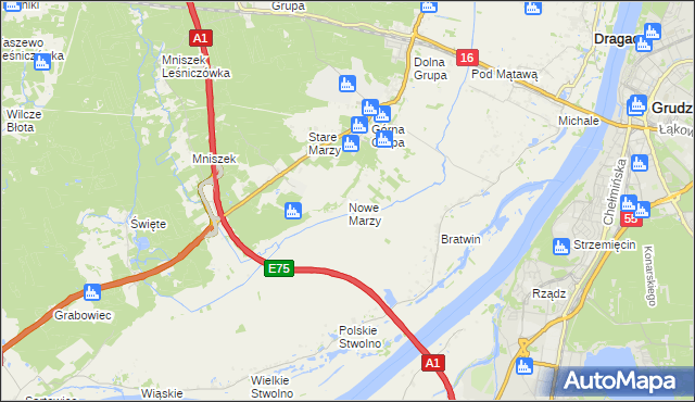 mapa Nowe Marzy, Nowe Marzy na mapie Targeo