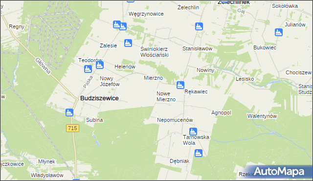 mapa Nowe Mierzno, Nowe Mierzno na mapie Targeo