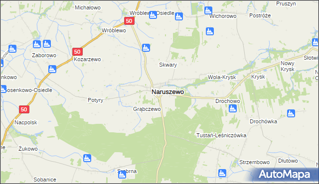 mapa Nowe Naruszewo, Nowe Naruszewo na mapie Targeo