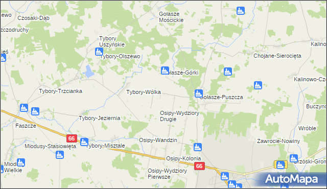 mapa Nowe Osipy, Nowe Osipy na mapie Targeo