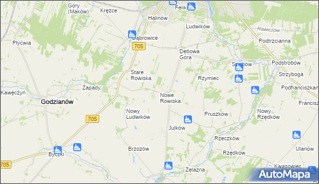 mapa Nowe Rowiska, Nowe Rowiska na mapie Targeo