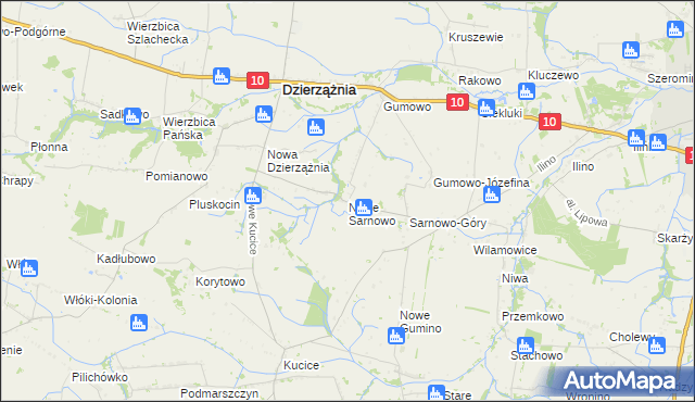 mapa Nowe Sarnowo, Nowe Sarnowo na mapie Targeo
