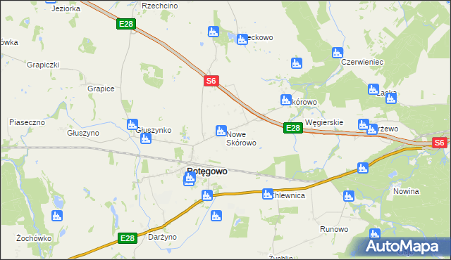 mapa Nowe Skórowo, Nowe Skórowo na mapie Targeo