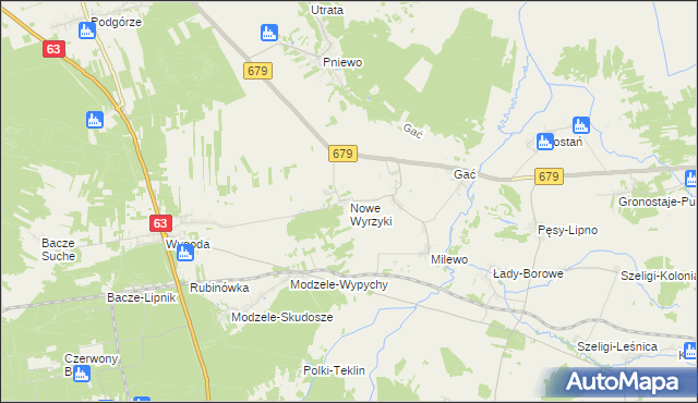 mapa Nowe Wyrzyki, Nowe Wyrzyki na mapie Targeo