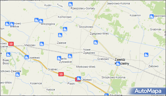 mapa Nowe Zgagowo, Nowe Zgagowo na mapie Targeo