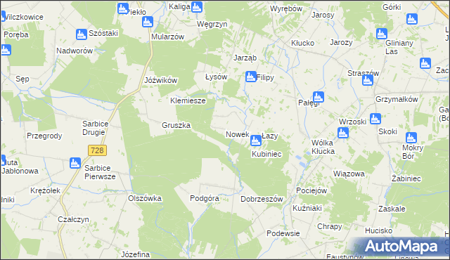mapa Nowek, Nowek na mapie Targeo