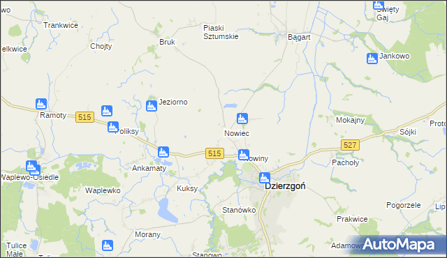 mapa Nowiec, Nowiec na mapie Targeo