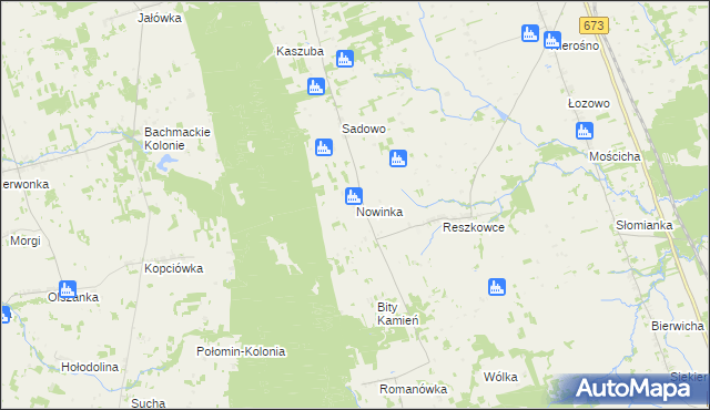 mapa Nowinka gmina Dąbrowa Białostocka, Nowinka gmina Dąbrowa Białostocka na mapie Targeo