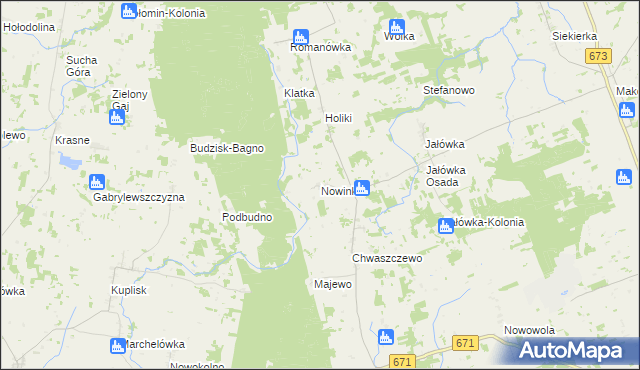 mapa Nowinka gmina Sidra, Nowinka gmina Sidra na mapie Targeo