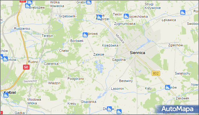 mapa Nowodwór gmina Siennica, Nowodwór gmina Siennica na mapie Targeo