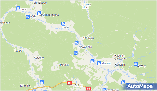 mapa Nowosiółki gmina Gródek, Nowosiółki gmina Gródek na mapie Targeo