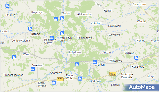 mapa Nowosiółki gmina Nowe Miasto, Nowosiółki gmina Nowe Miasto na mapie Targeo