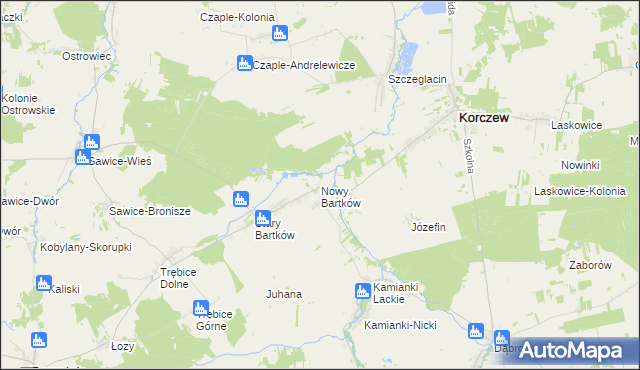 mapa Nowy Bartków, Nowy Bartków na mapie Targeo