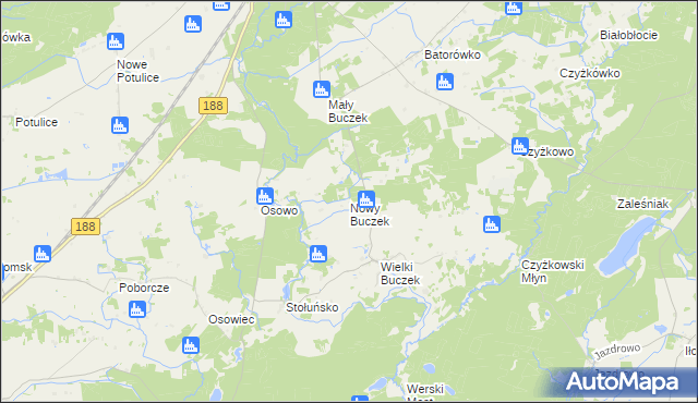 mapa Nowy Buczek, Nowy Buczek na mapie Targeo