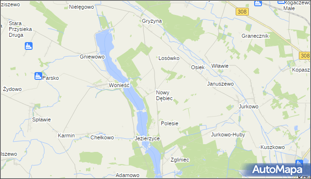 mapa Nowy Dębiec, Nowy Dębiec na mapie Targeo