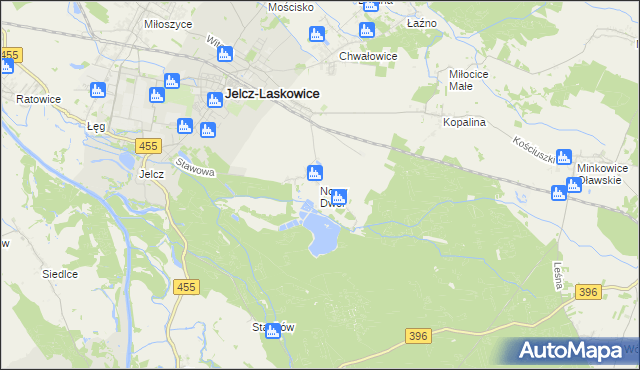 mapa Nowy Dwór gmina Jelcz-Laskowice, Nowy Dwór gmina Jelcz-Laskowice na mapie Targeo