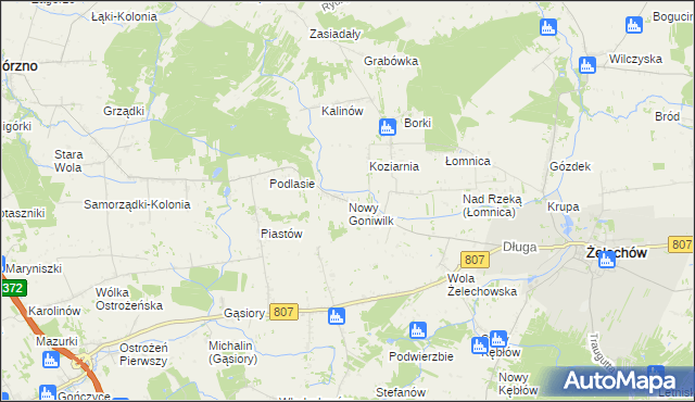 mapa Nowy Goniwilk, Nowy Goniwilk na mapie Targeo
